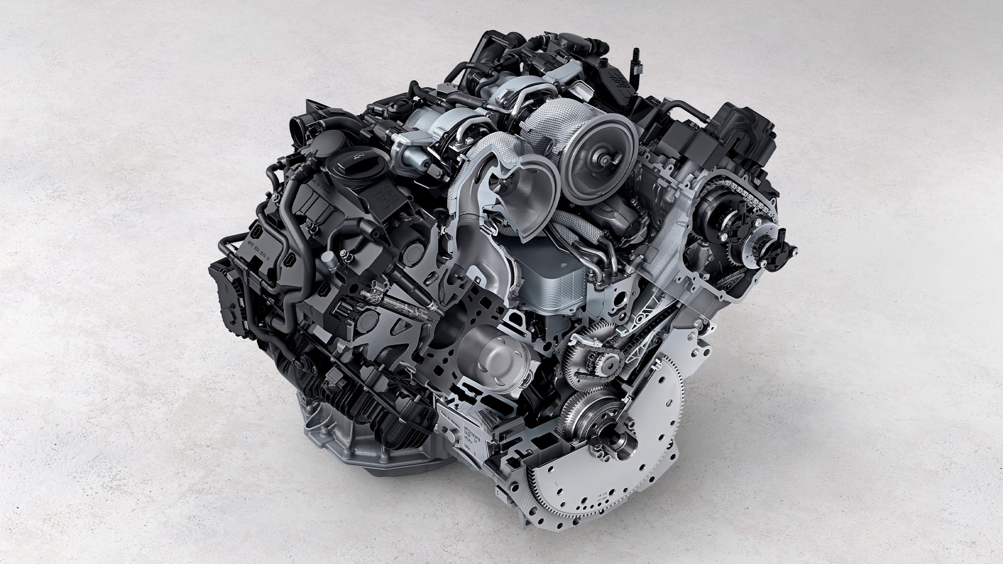 Motor V8 4.0 litros biturbo en V caliente del Porsche Cayenne
