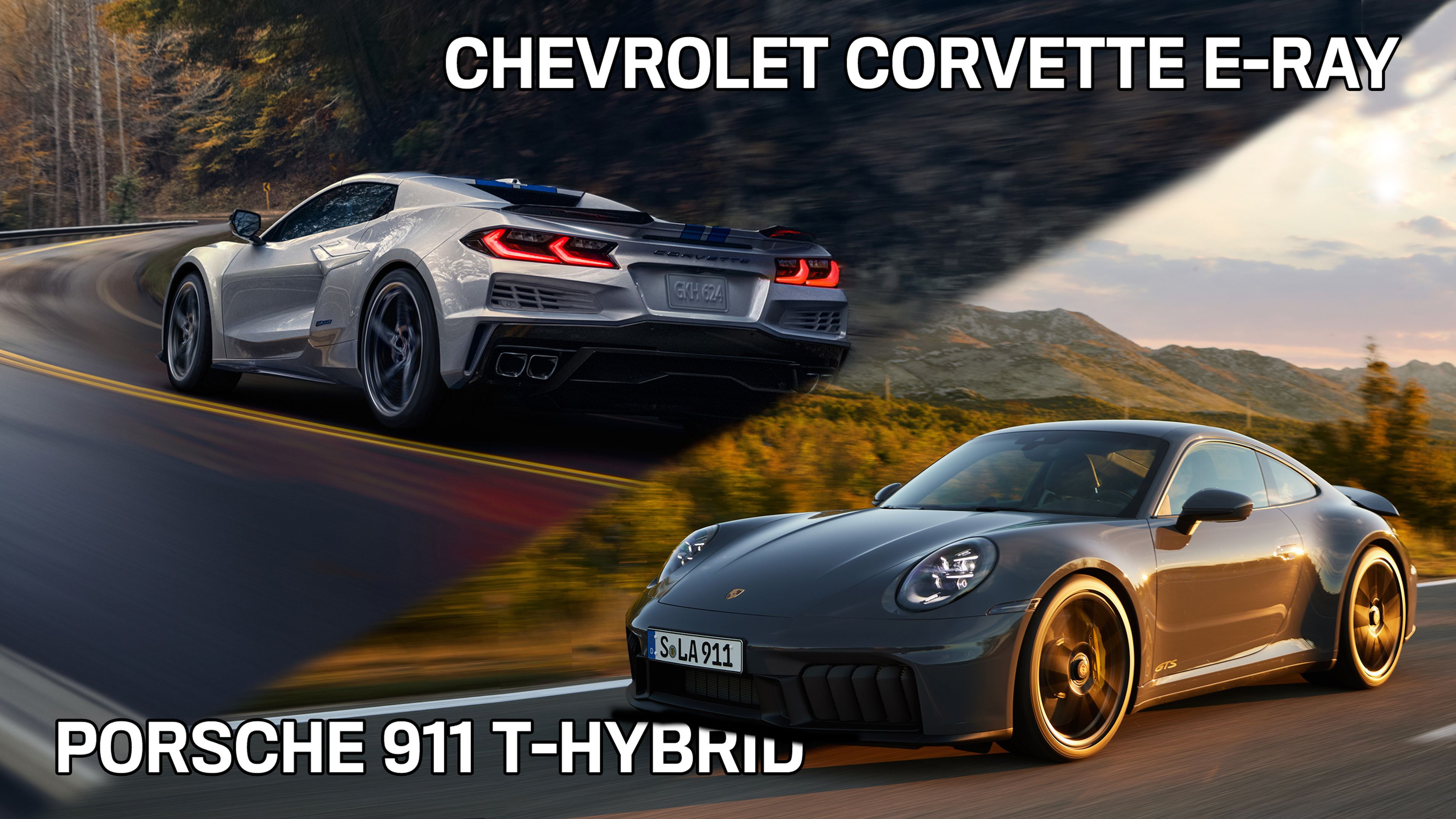 Porsche 911 T-Hybrid vs Chevrolet Corvette E-Ray