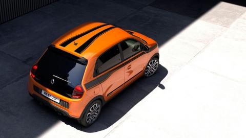 Renault Twingo GT cenital Renault Twingo GT cenital naranja franjas