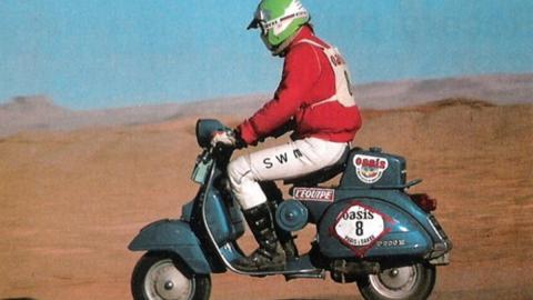 Hay que ser muy valiente para competir con una Vespa en el Dakar 1980 Hay que ser muy valiente para competir con una Vespa en el Dakar 1980