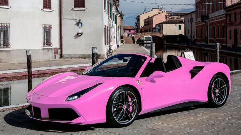 Ferrari 488 spider rosa Ferrari rosa