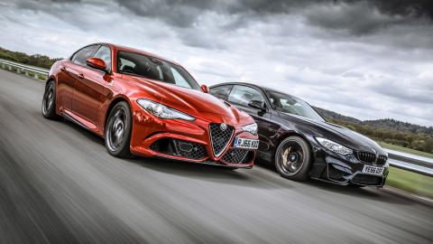 Alfa Romeo Giulia QV vs BMW M4 M Competition (frontal) Alfa Romeo Giulia QV vs BMW M4 M Competition (frontal)