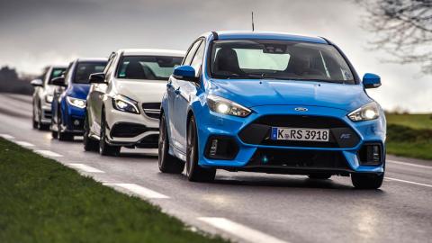 Ford Focus RS, rivales, frontal Ford Focus RS, rivales, frontal