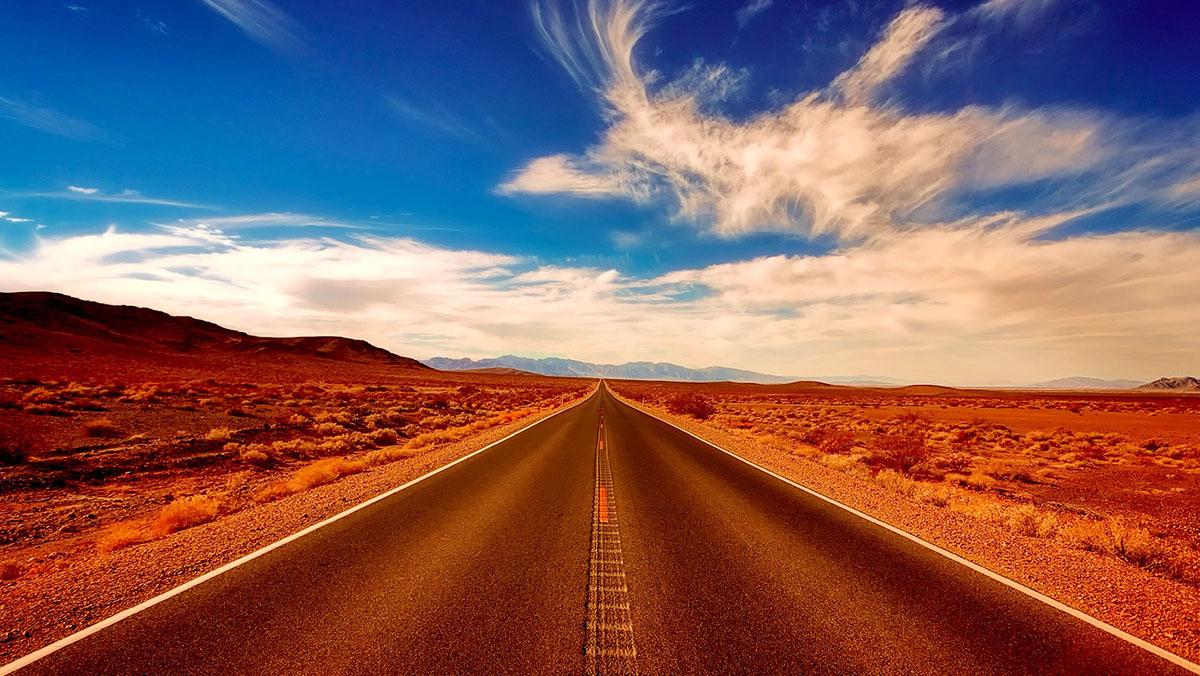 Carretera en el desierto Carretera en el desierto